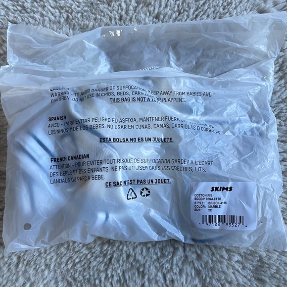 SKIMS | Cotton Rib Scoop Bralette in Marble Multi | 2X - Picture 3 of 15